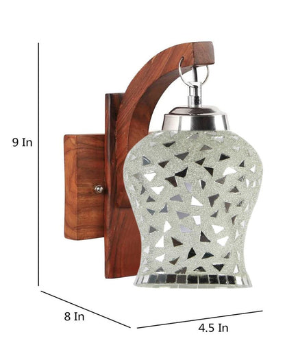 Zenith Mosaic Glass Wooden Wall Lamp