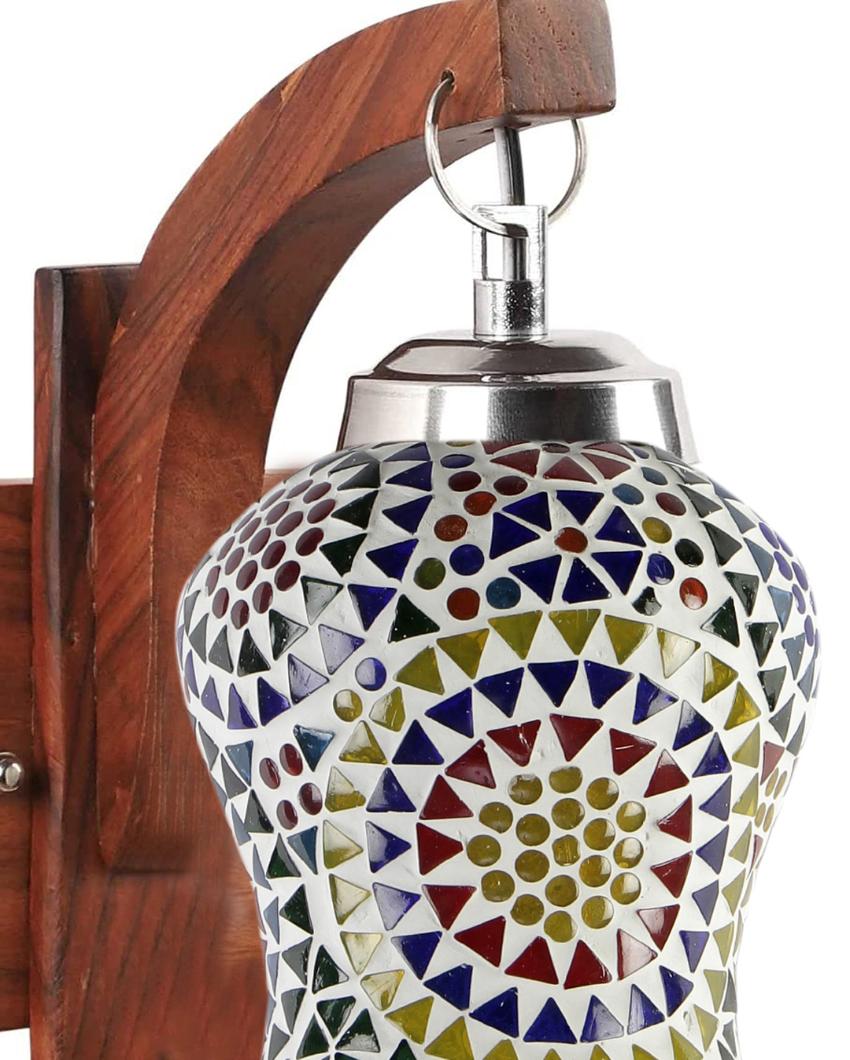 Reverie Mosaic Multicolor Glass Wooden Wall Lamp