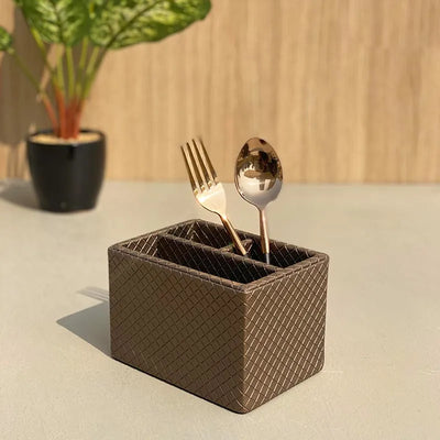 Braided Cutlery Holder Brown