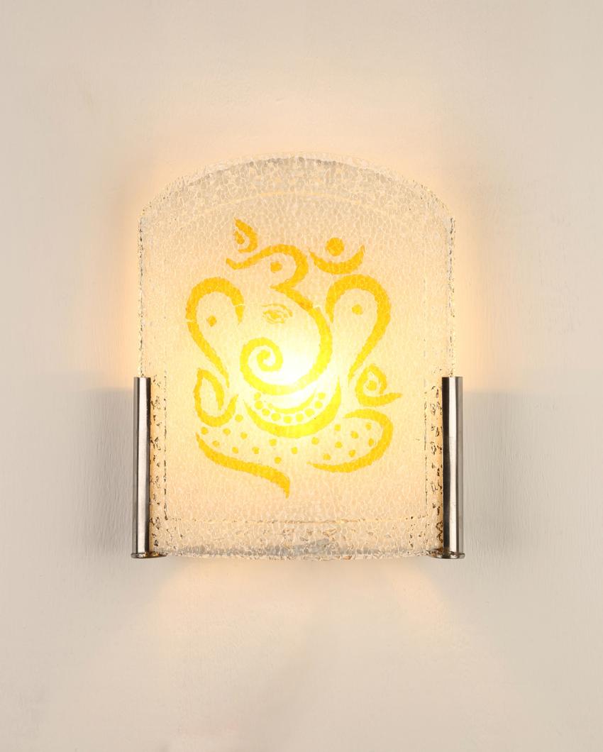 Yellow Color Ganesha Wall Mounted Lamp