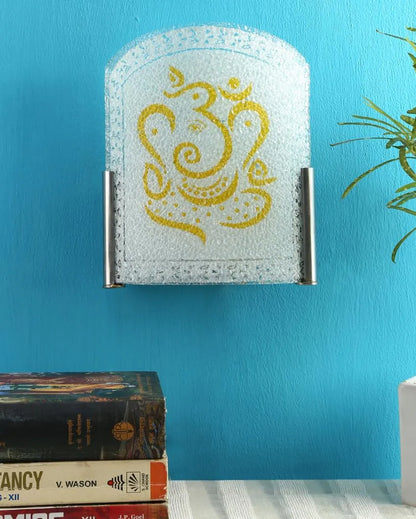 Yellow Color Ganesha Wall Mounted Lamp