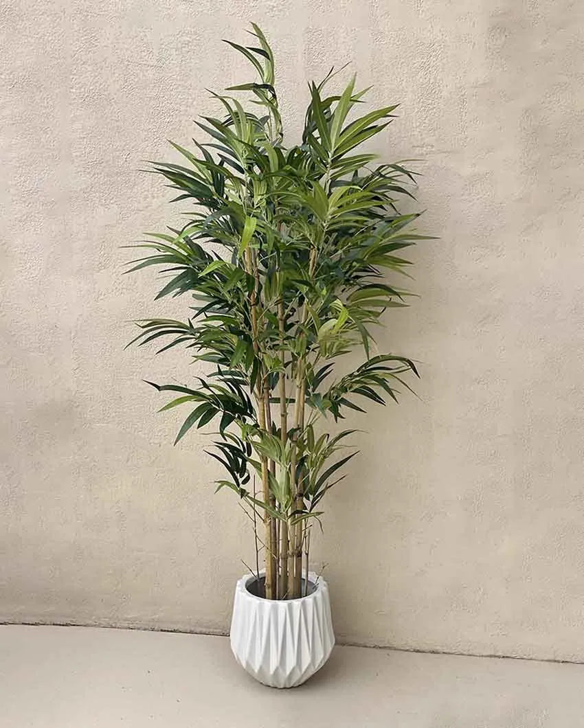 Artificial Bamboo Plant With Base Black Pot | 5.5 feet