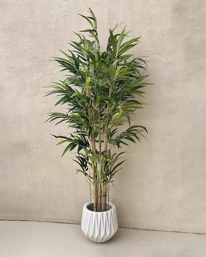 Artificial Bamboo Plant With Base Black Pot | 5.5 feet