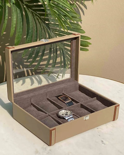 Naples Taupe Watch Box | 8 Slots