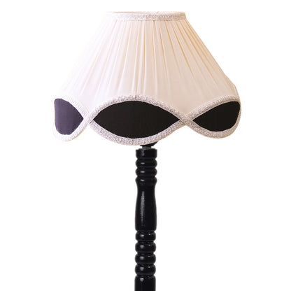 Refined Off-White Wood Table Lamp with Shade Without Bulb | 12 x 22 inches