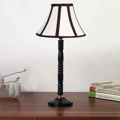 Dynamically Vibrant Multicolor Wood Table Lamp with Shade Without Bulb | 12 x 21 inches
