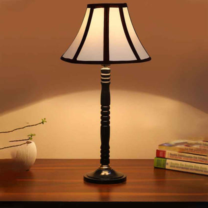 Dynamically Vibrant Multicolor Wood Table Lamp with Shade Without Bulb | 12 x 21 inches