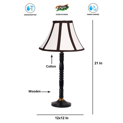 Dynamically Vibrant Multicolor Wood Table Lamp with Shade Without Bulb | 12 x 21 inches