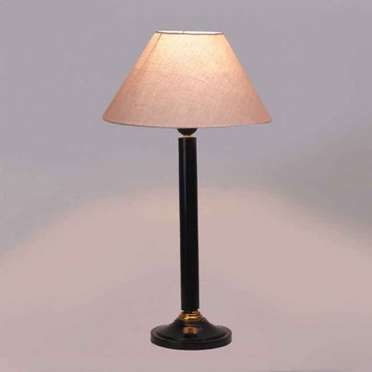 Refined Sophisticated Grey Wood Table Lamp with Shade Without Bulb | 10 x 20 inches