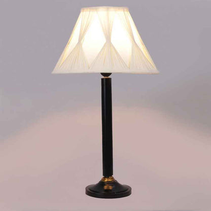 Minimalist Off-White Wood Table Lamp with Shade Without Bulb | 12 x 21 inches