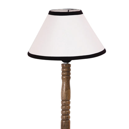 Bold White & Black Wood Table Lamp with Shade Without Bulb | 10 x 20 inches