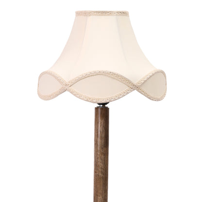 Sophisticated Off-White Wood Table Lamp with Linen Shade Without Bulb | 12 x 22 inches