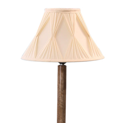 Radiant Bright Off-White Wood Table Lamp with Shade Without Bulb | 12 x 21 inches