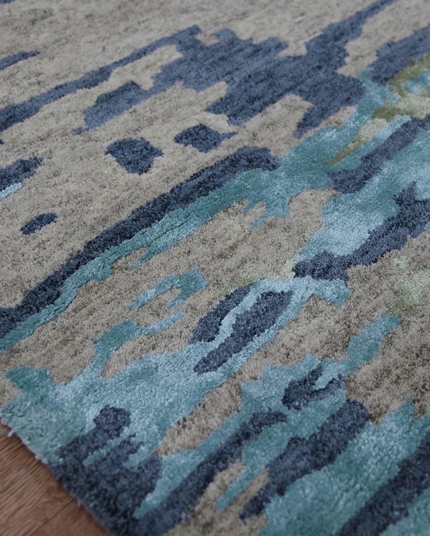 Wool & Viscose Abstract Pattern Hand Tufted Rug Carpet | 8 x 10 Feet