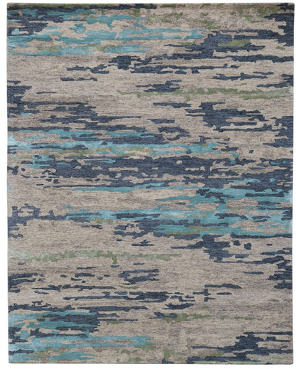 Wool & Viscose Abstract Pattern Hand Tufted Rug Carpet | 8 x 10 Feet