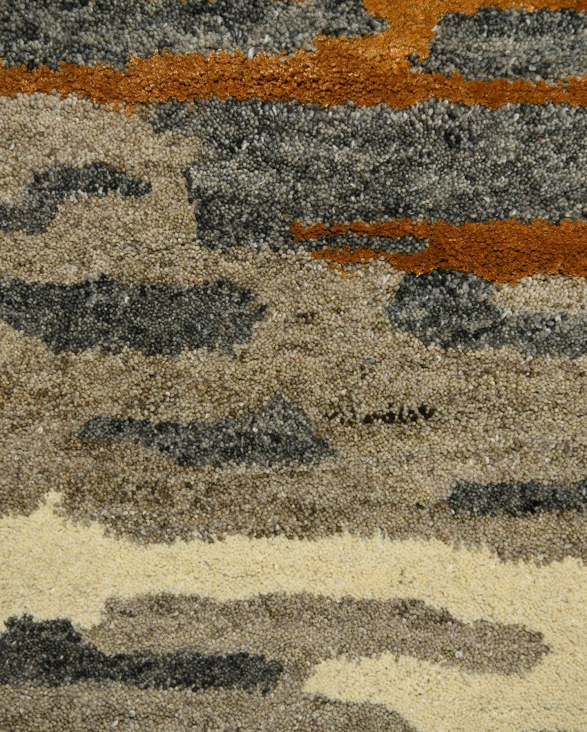 Orange Hand Tufted Wool & Viscose Carpet | 5x3, 6x4, 8x5 ft 5 x 3 ft