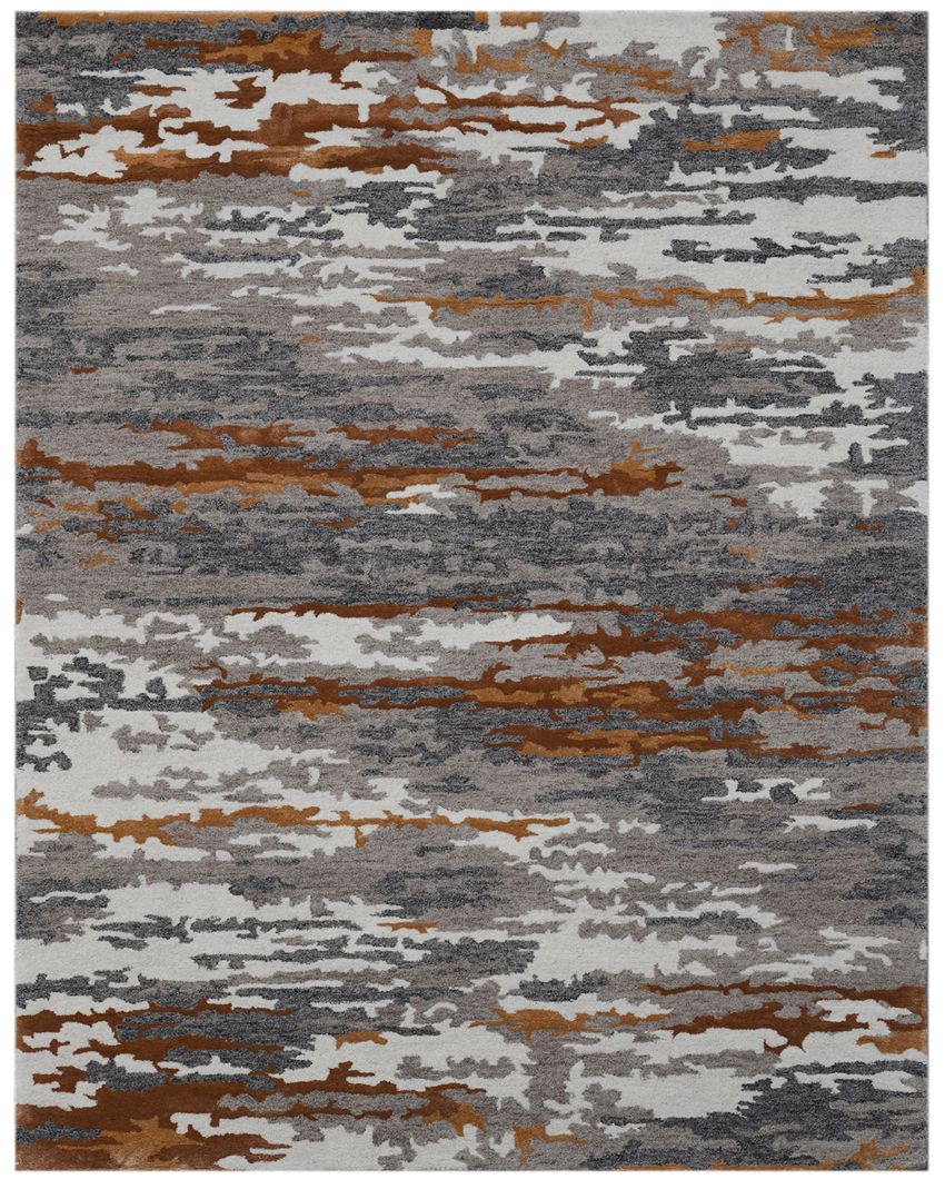 Wool & Viscose Abstract Pattern Hand Tufted Rug Carpet | 8 x 10 Feet