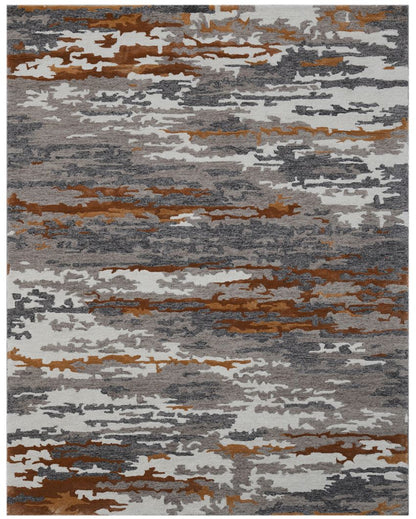 Wool & Viscose Abstract Pattern Hand Tufted Rug Carpet | 8 x 10 Feet