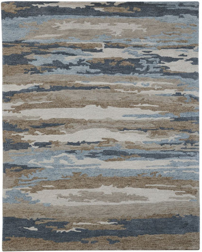 Wool & Viscose Abstract Pattern Hand Tufted Rug Carpet | 8 x 10 Feet