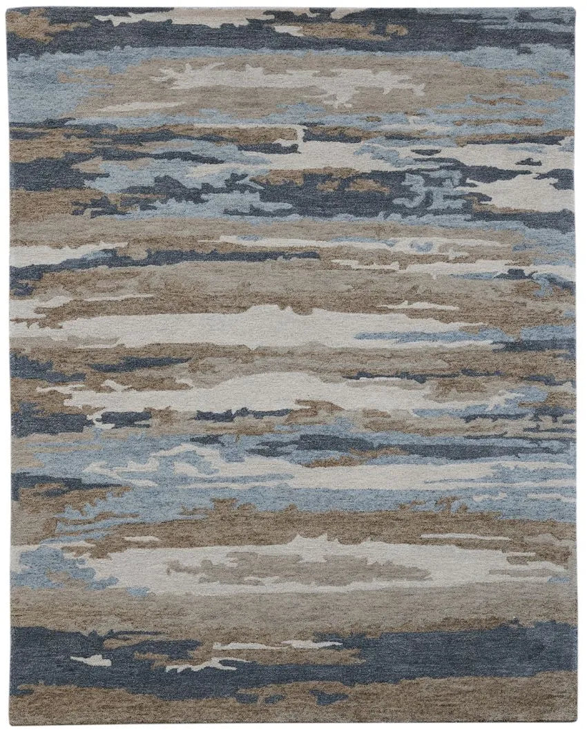 Wool & Viscose Abstract Pattern Hand Tufted Rug Carpet | 8 x 10 Feet