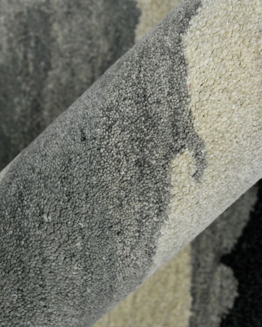 Dark Grey Abstract Hand Tufted Wool & Viscose Carpet | 5x3, 6x4, 8x5 ft 5 x 3 ft