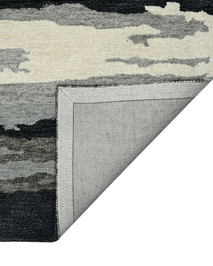 Dark Grey Abstract Hand Tufted Wool & Viscose Carpet | 5x3, 6x4, 8x5 ft 5 x 3 ft