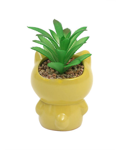 Peaceful Succulents Artificial Plant with Ceramic Pot | 7 inches