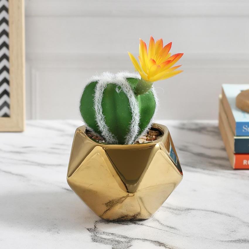 Retro Succulents Artificial Plant with Ceramic Pot | 6 inches