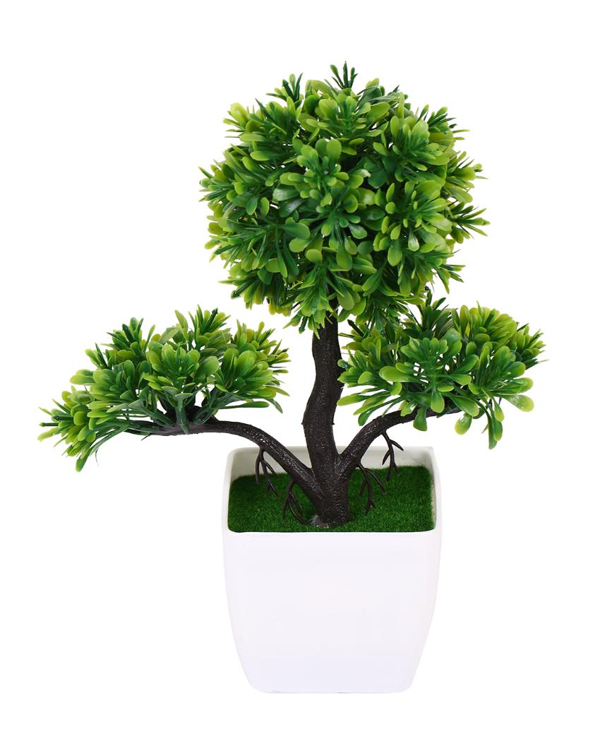 Swanky Green Artificial Bonsai Plant with Plastic Pot | 10 inches