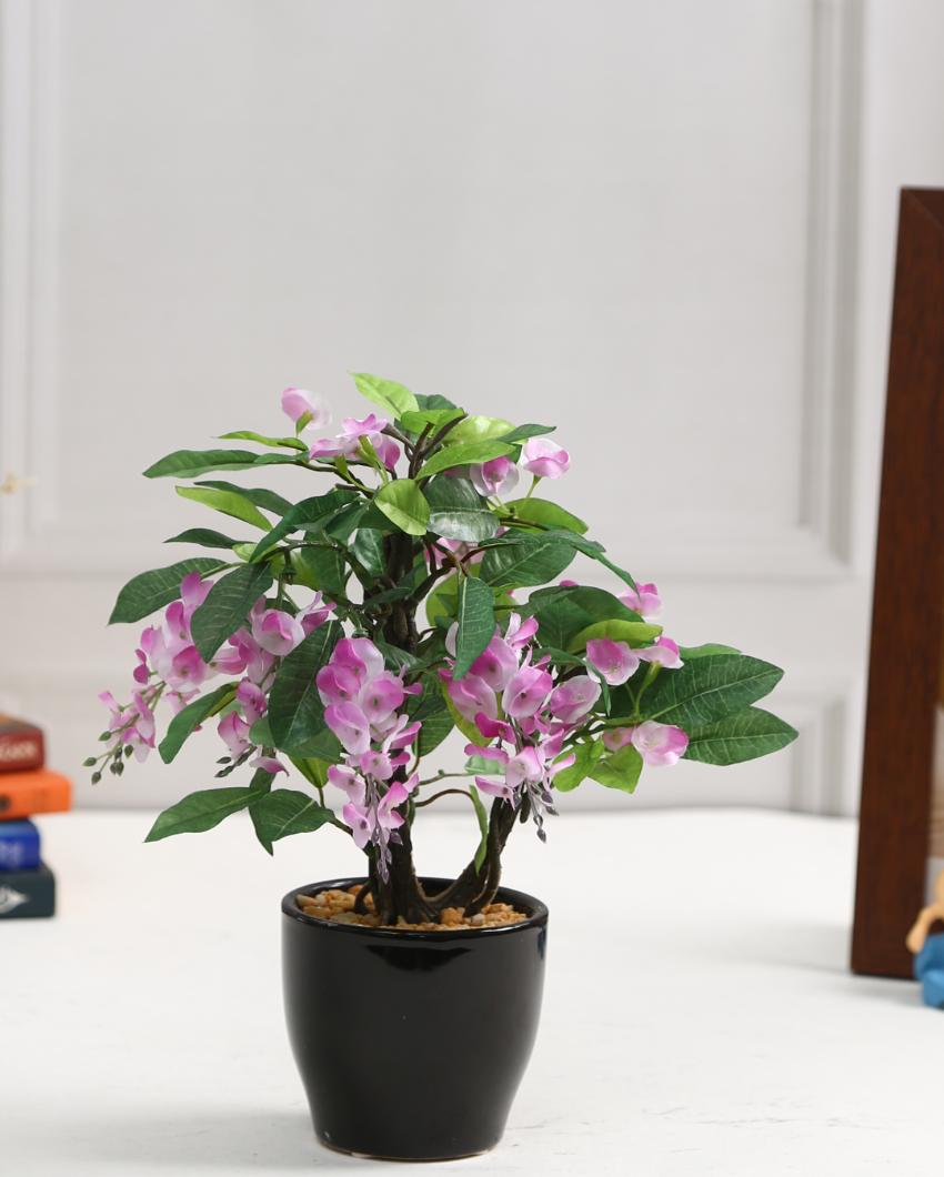 Wisteria Artificial Bonsai Plant with Ceramic Pot | 10 inches