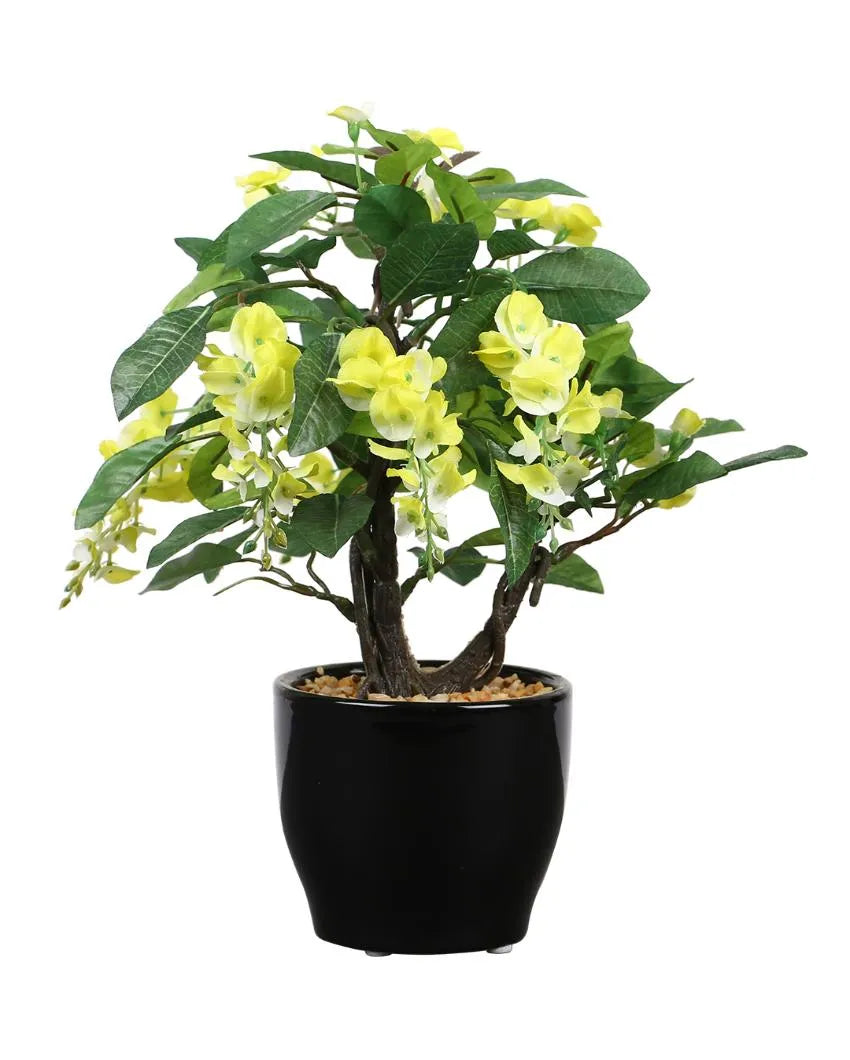 Wisteria Artificial Bonsai Plant with Ceramic Pot | 10 inches