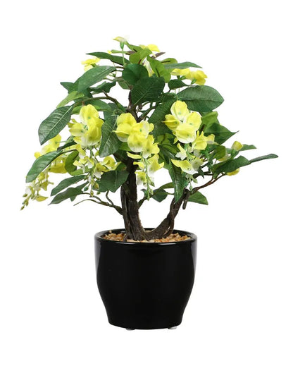 Wisteria Artificial Bonsai Plant with Ceramic Pot | 10 inches