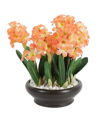 Hyacinth Artificial Bonsai Plant with Ceramic Pot | 10 inches