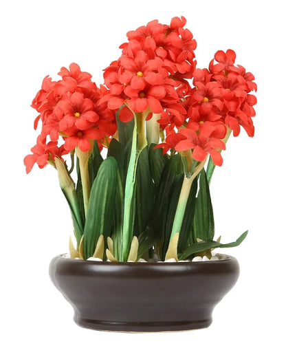 Hyacinth Artificial Bonsai Plant with Ceramic Pot | 10 inches