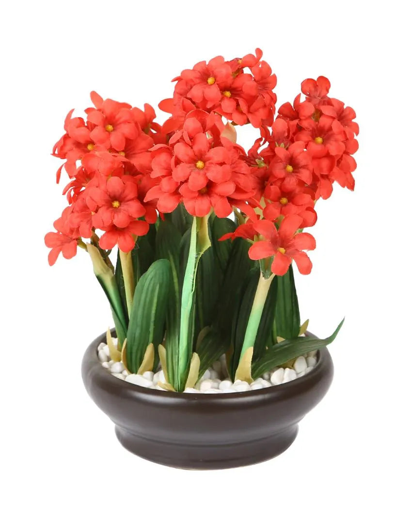 Hyacinth Artificial Bonsai Plant with Ceramic Pot | 10 inches