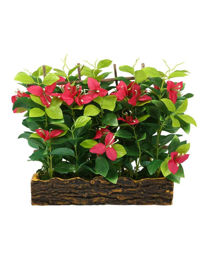 Bougainvillea Artificial Bonsai Plant with Polyurethane Pot | 11 inches