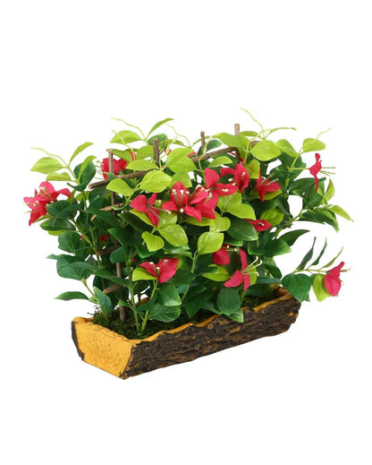 Bougainvillea Artificial Bonsai Plant with Polyurethane Pot | 11 inches