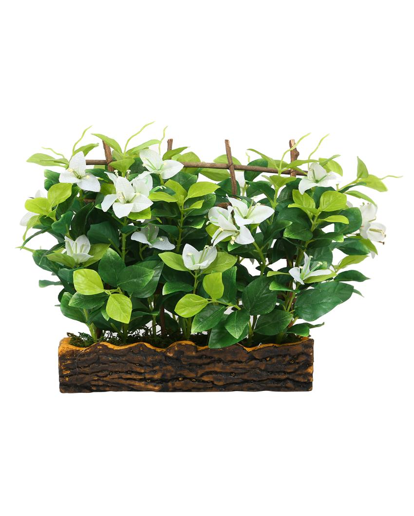 Bougainvillea Artificial Bonsai Plant with Polyurethane Pot | 11 inches