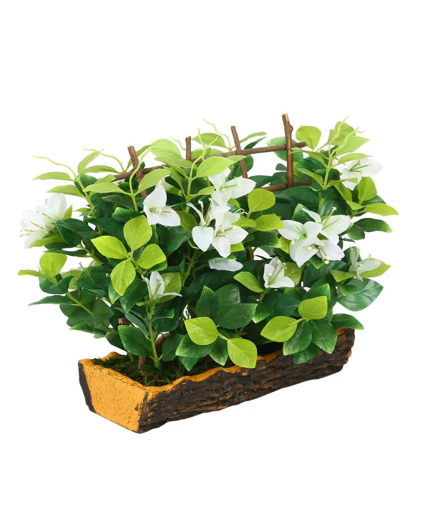 Bougainvillea Artificial Bonsai Plant with Polyurethane Pot | 11 inches