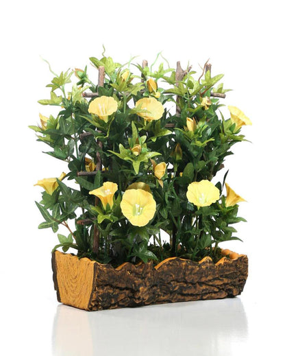 Morning Glory Artificial Bonsai Plant with Polyurethane Pot | 11 inches