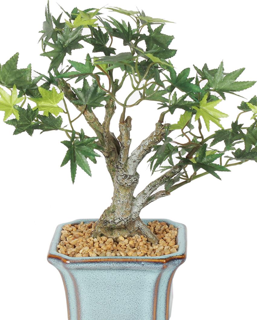 Japanese Maple Artificial Bonsai Plant with Ceramic Pot | 11 inches