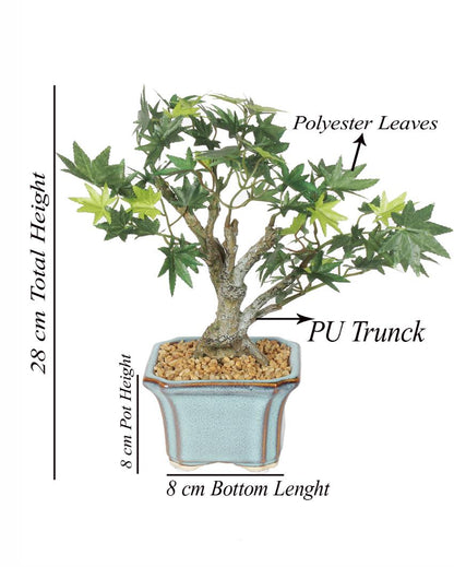 Japanese Maple Artificial Bonsai Plant with Ceramic Pot | 11 inches