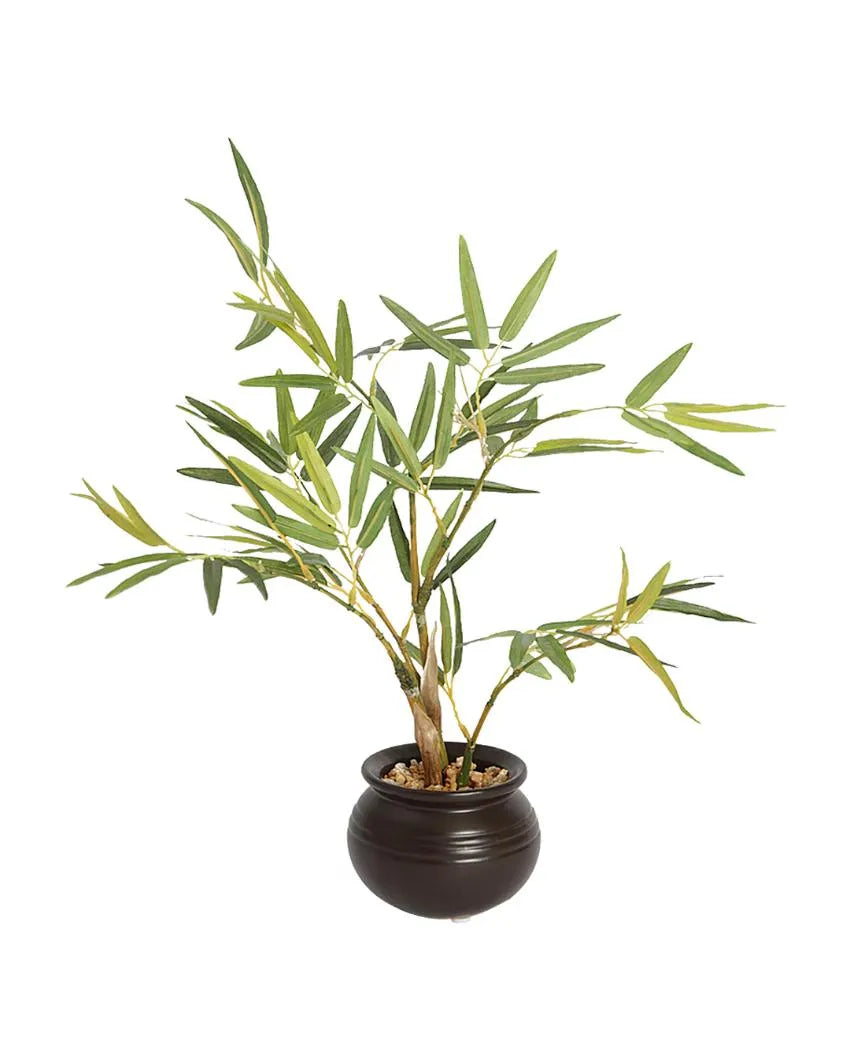 Bamboo Artificial Bonsai Plant with Ceramic Pot | 12 inches