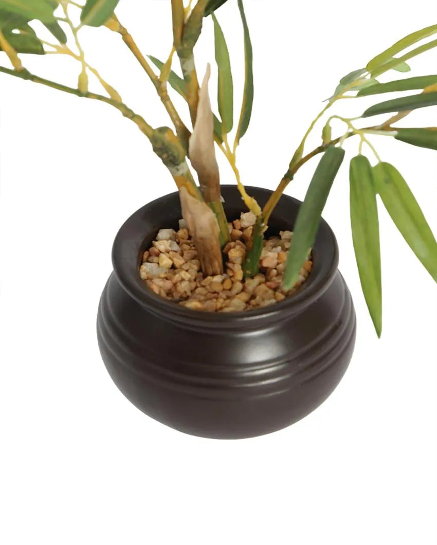 Bamboo Artificial Bonsai Plant with Ceramic Pot | 12 inches