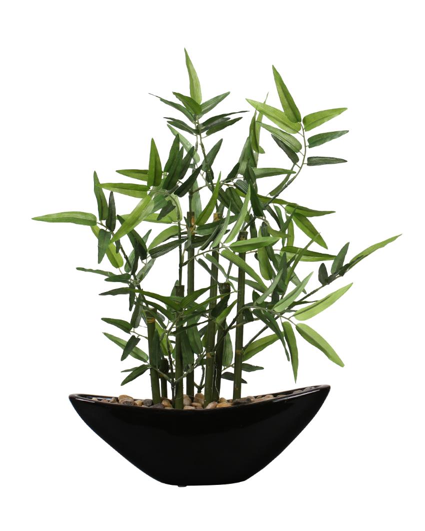 Bamboo Artificial Bonsai Plant With Ceramic Pot | 1 feet , 1.25 feet