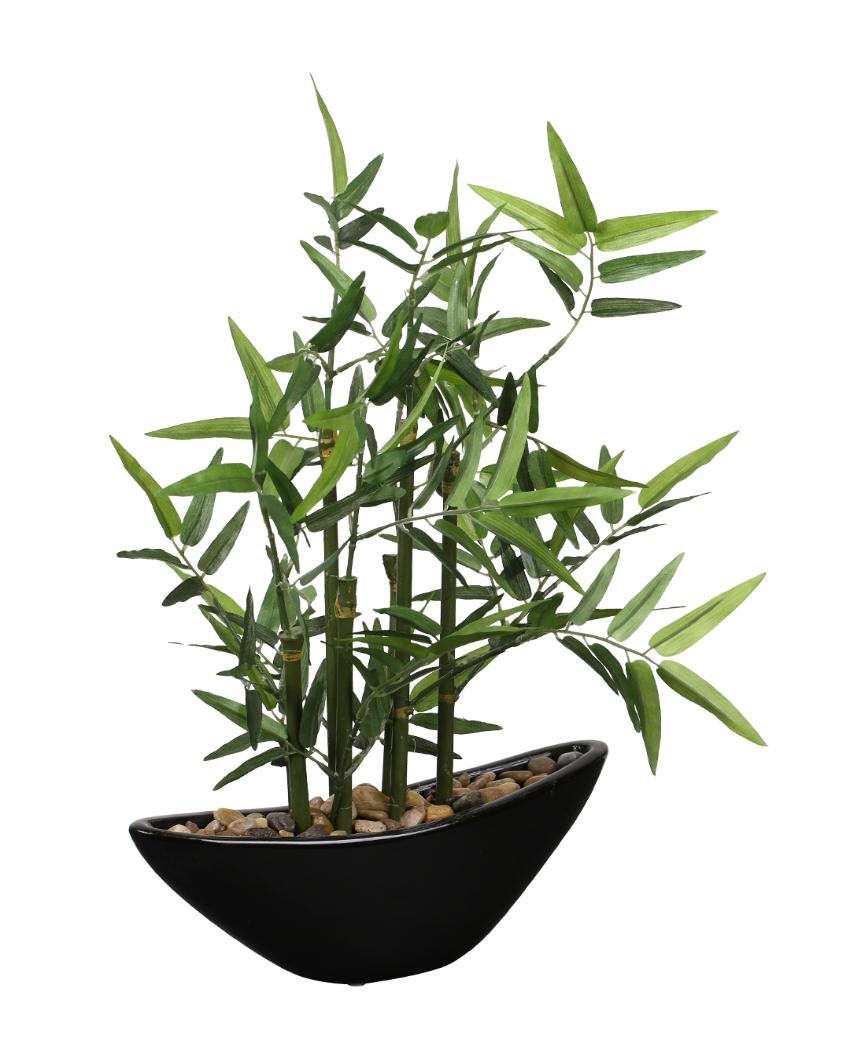 Bamboo Artificial Bonsai Plant With Ceramic Pot | 1 feet , 1.25 feet