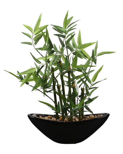 Bamboo Artificial Bonsai Plant With Ceramic Pot | 1 feet , 1.25 feet