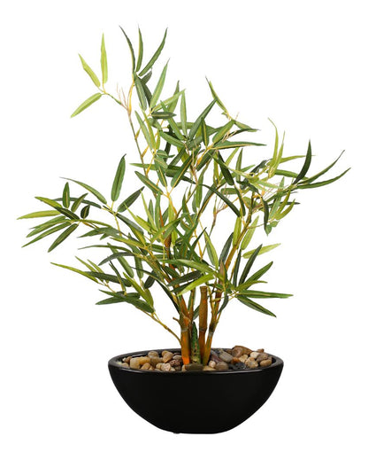 Bamboo Artificial Bonsai Plant With Ceramic Pot | 1 feet , 1.25 feet