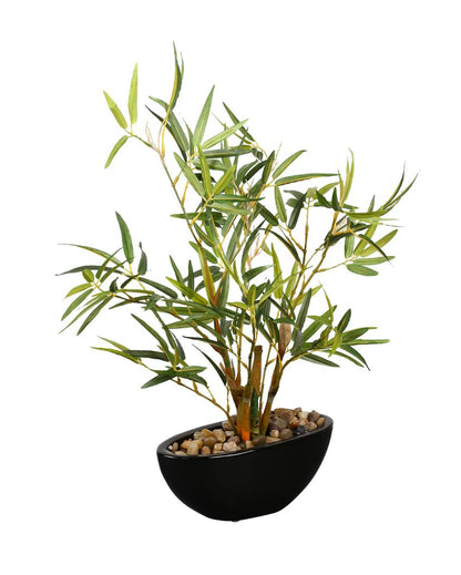 Bamboo Artificial Bonsai Plant With Ceramic Pot | 1 feet , 1.25 feet