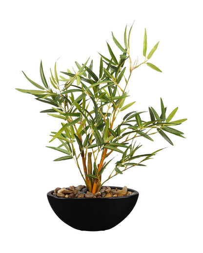 Bamboo Artificial Bonsai Plant With Ceramic Pot | 1 feet , 1.25 feet